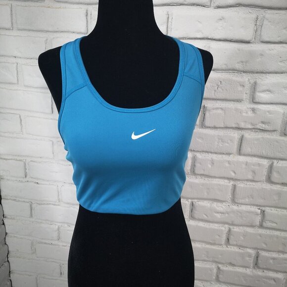 Nike Girls Size Large Dri-Fit Teal Blue Racer Back Round Neck Sports Bra - Picture 1 of 11